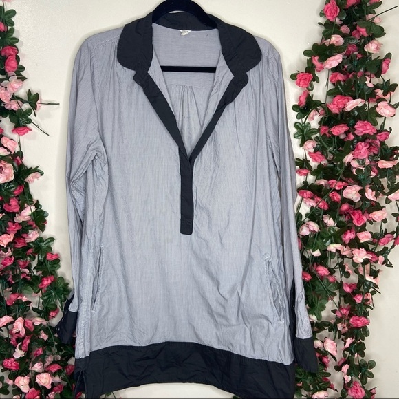 J. Crew Tops - J. Crew Light Blue and Black Tunic Top